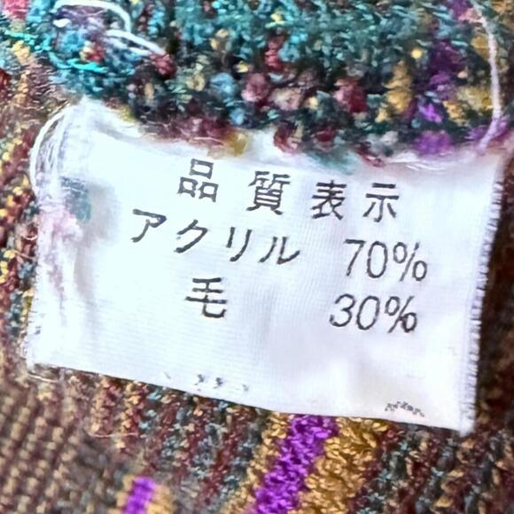 Vtg. Dongwon multicolor bird print knit sweater acrylic wool blend M L bold 90s - Picture 4 of 6